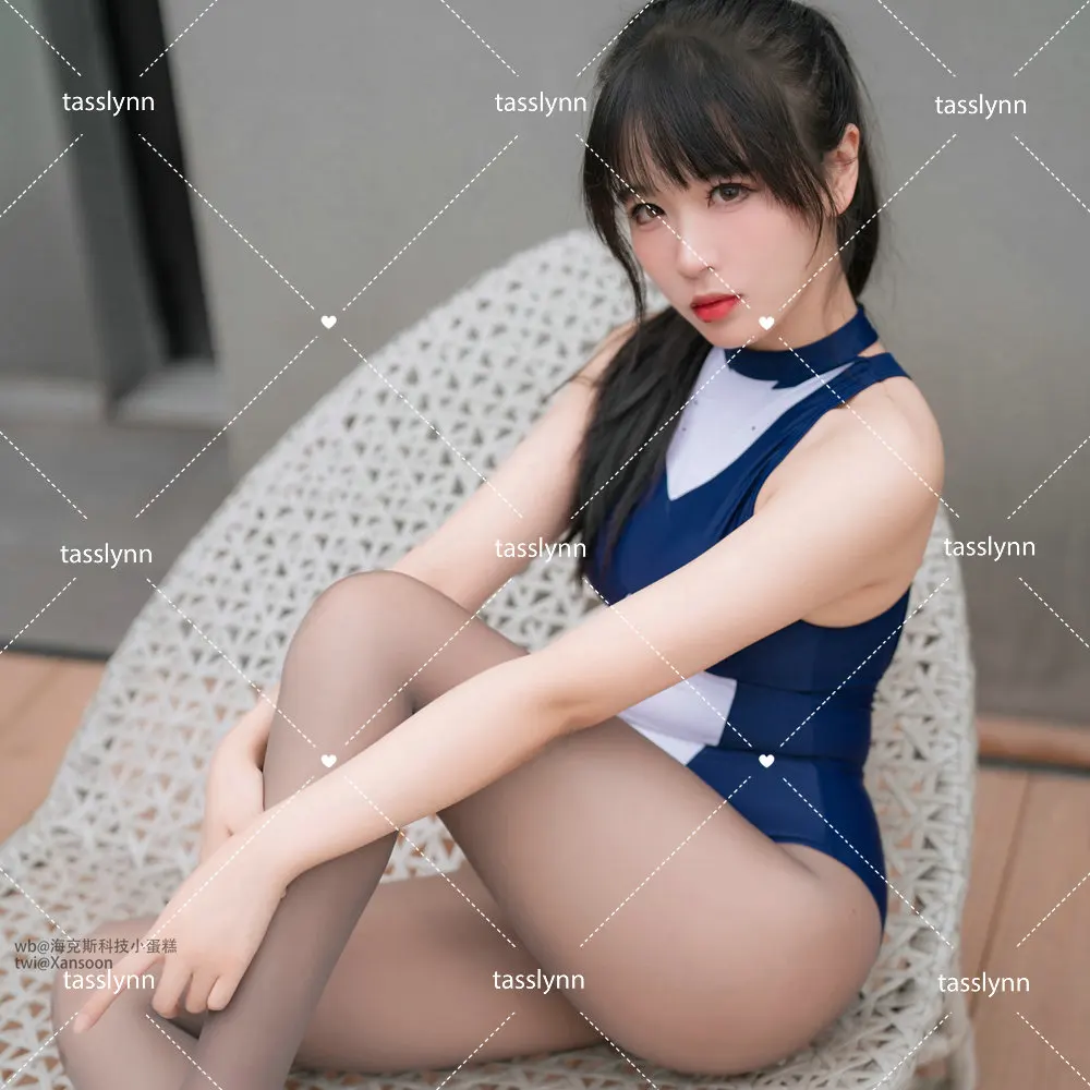 Japanese Swimsuit Mobula Cosplay Costume Sexy Sukumizu for Women  Blue Summer Blue Sexy  Bodysuit