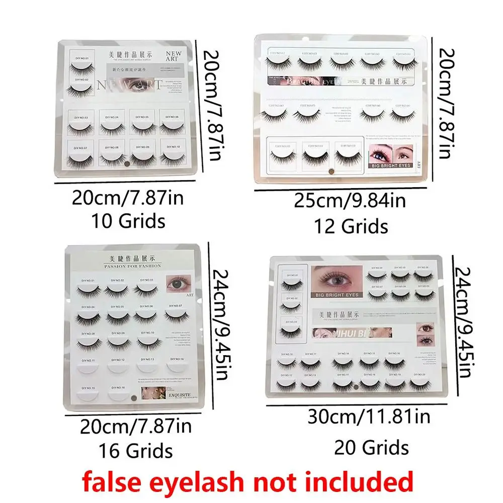 Espositore per ciglia finte staccabile 10/12/16/20 griglie Supporto in metallo Supporto per ciglia in acrilico Grande volume impermeabile