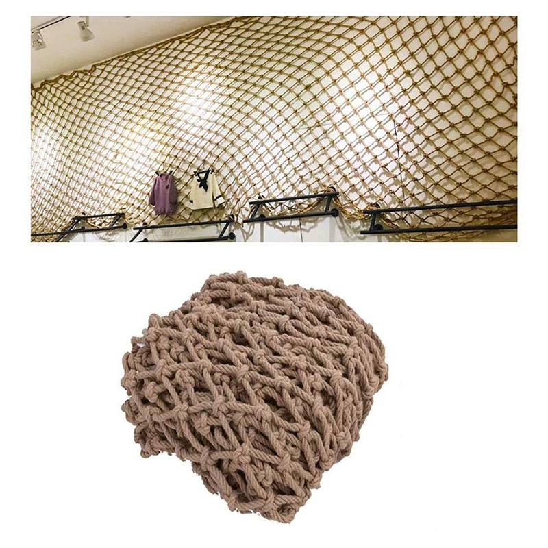 Hemp Rope Mesh Decorative Mesh Fence Outdoor Children's Climbing Net Safety Protection Net Rope 8mm Thick 10cm Mesh