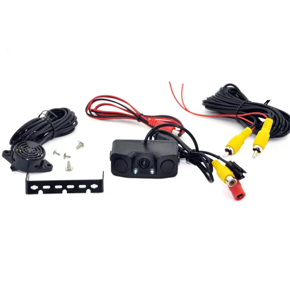 Car Rear View Camera Car Reversing Rearview Backup Camera with Buzzer and Radar Sensor 170°