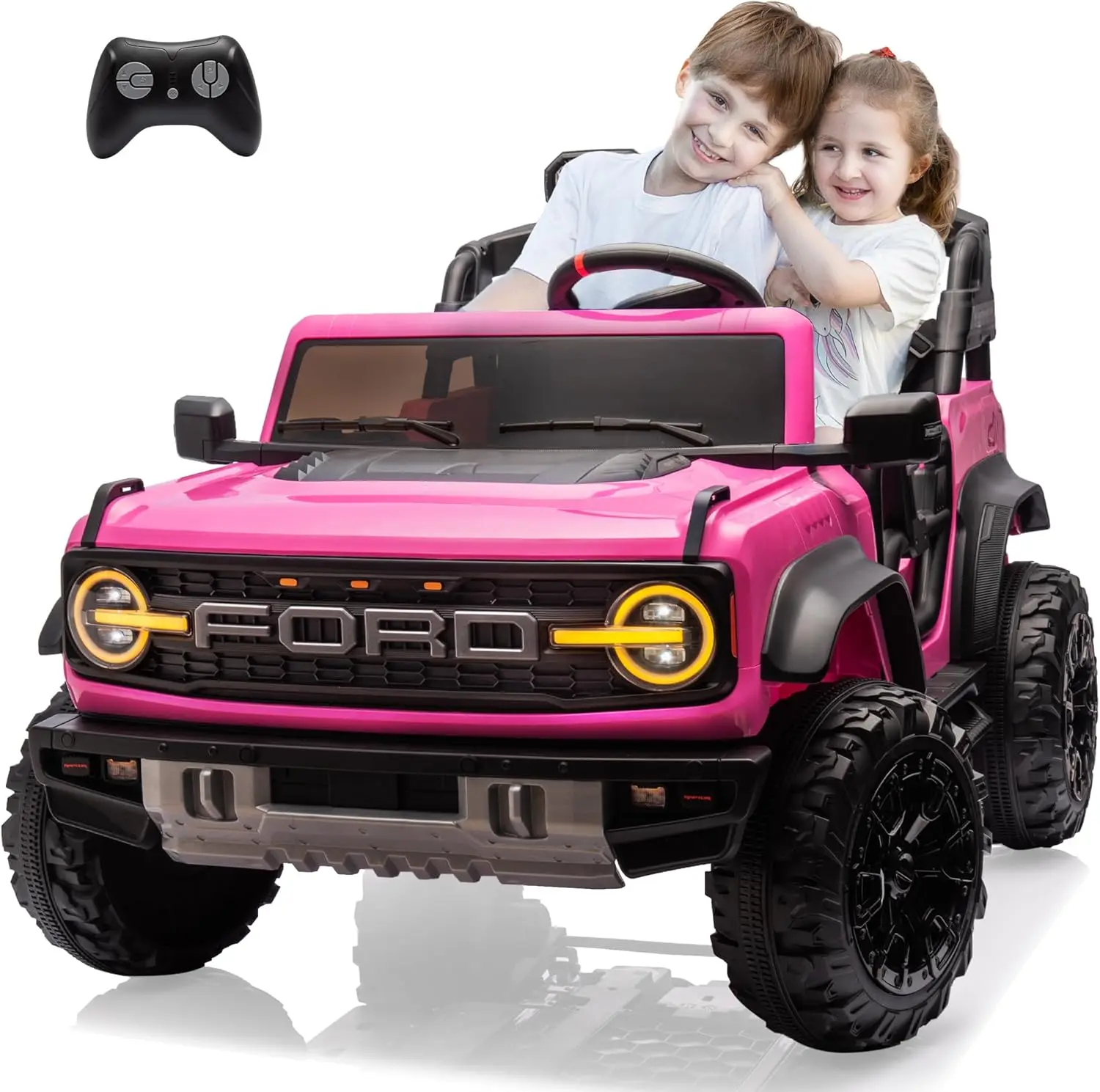 

24v Ride On Toy for Big Kids,2-4.3 Mph,Ford Bronco Raptor Licensed Electric 2 Seater Ride On Car with Remote Control,Off-Road Wh