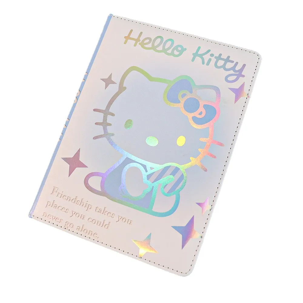 A5 Cute KT Laser Color Page Notebook Diary Student Full Color Memo Pad High Appearance Leather Cover Journal for Study