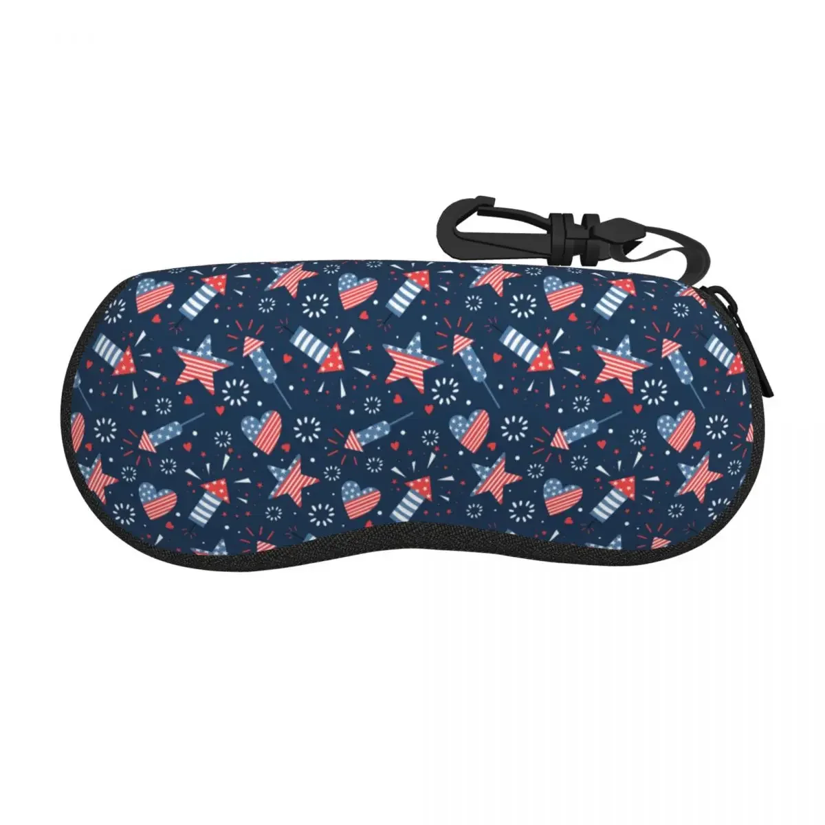 Custom Ameican Flag Happy Fourth Of July USA Gifts Shell Glasses Case Unisex Fashion Eyeglasses Case Sunglasses Protector Box