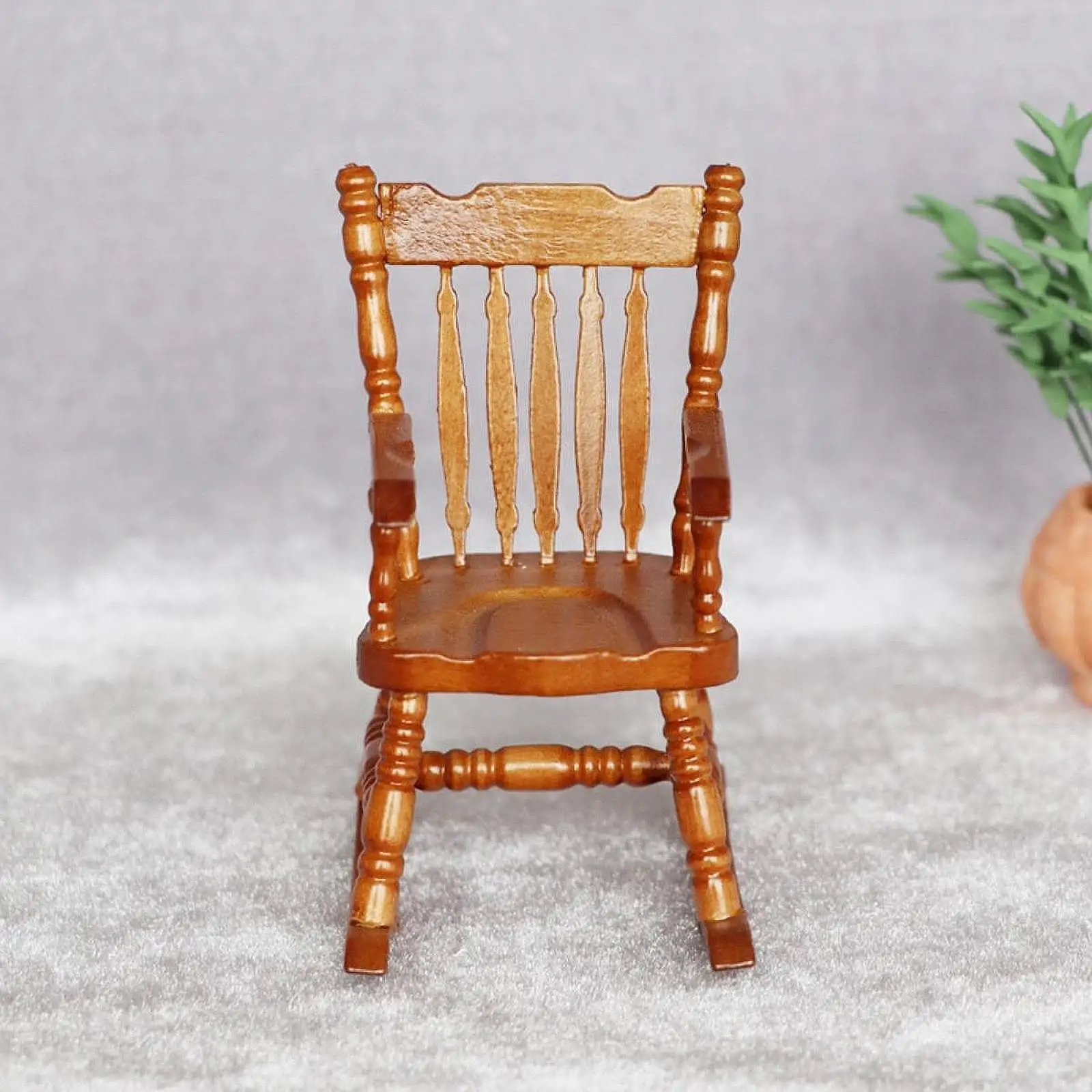 1:12 Dollhouse Miniature Rocking Chair Model for Decoration Micro Landscape