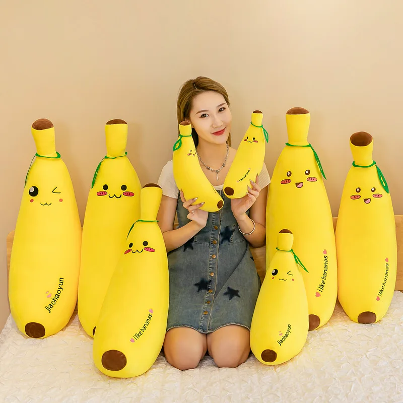 Brinquedo de pelúcia em forma de banana macio crianças boneca presente criativo bonecas de pelúcia para crianças e fãs item de presente ideal em brinquedos e hobbies