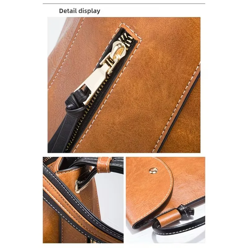 Women's Bag Set - 4-piece Set. Simple Contrasting Color, Large Capacity, Crossbody Bag for Mobile Phone and Card. view 5