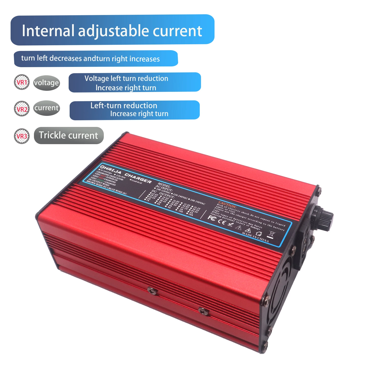 24V 10A Convertible Connector Lead Acid Battery Charger For 2 strings 27.6V Smart Charging  High-Capacity Batteries Fan cooling