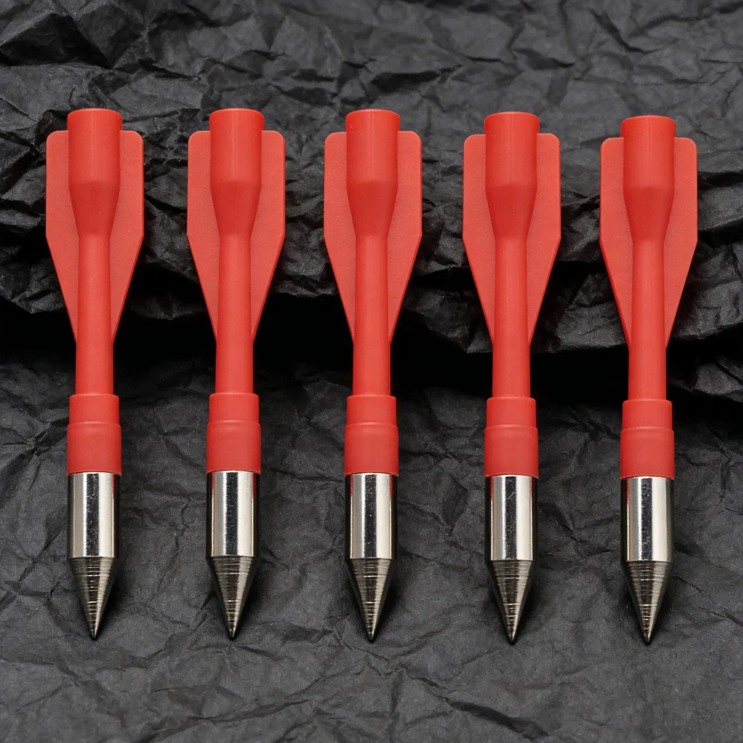 2-Fletching Red Short Arrows 7.5cm 5mm Diameter Metal Tip Slingshot Darts for Hunting Target Practice