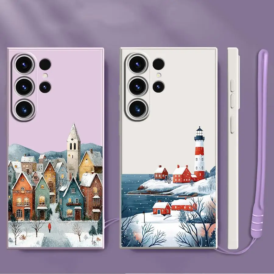 عيد الميلاد سانتا كلوز قضية الهاتف لسامسونج غالاكسي S20 S21 زائد S24 FE ملاحظة 20 10 الترا S23 S22 الترا S25 حافة غطاء ناعم