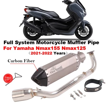 Full Motorcycle Exhaust Escape Slip On For YAMAHA NMAX 125 155 NMAX155 Slip 125 2021-2022 Front Link Pipe Muffler Moto DB Killer