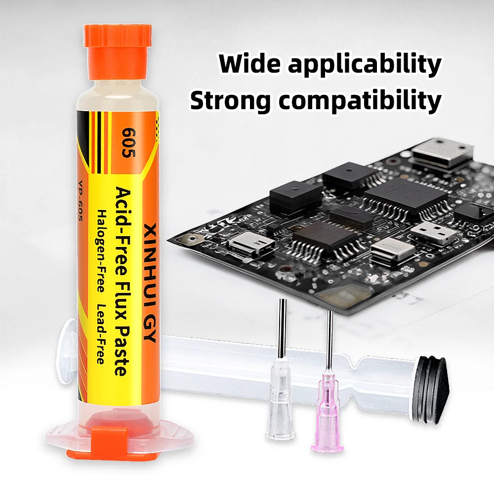 605 10ml No Resistance Non-Conductive Acid Free Lead-Free Halogen-Free 605 Solder Paste BGA Flux Paste Solder Oil Flux