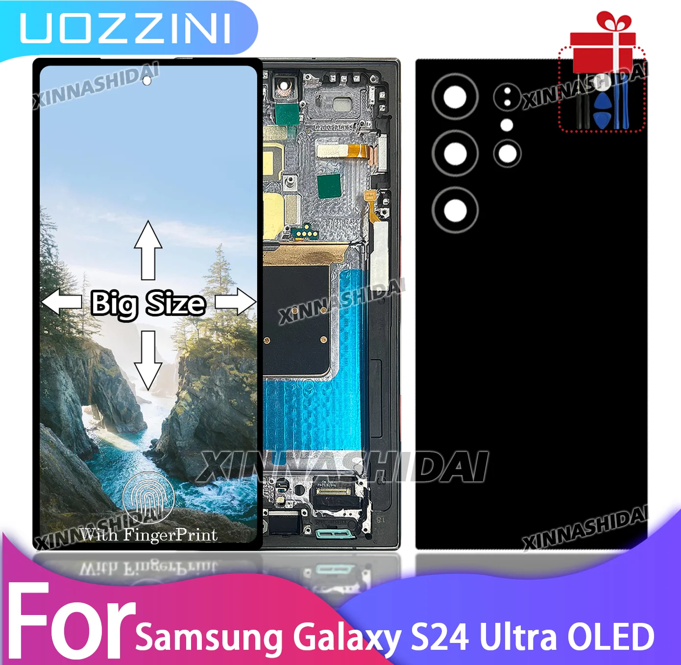 Tested Screen For Samsung Galaxy S24 Ultra LCD Display Screen Touch Digitizer Big Size For S24u Assembly  Replacment LCD