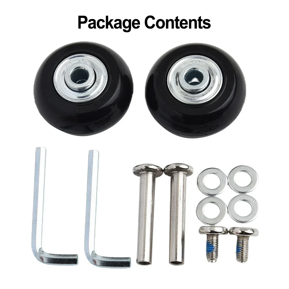 Luggage Wheels Repalcement Trolley Case Pulley Wheel 40-70mm Black Luggage Suitcase Replacement Wheels Repair Kit With Screw