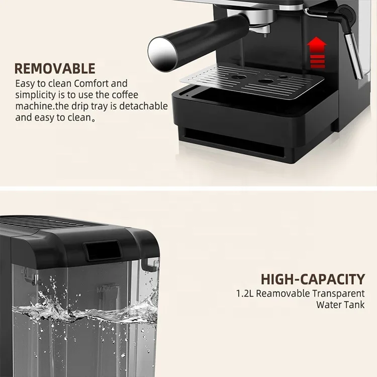 وصول جديد 2 في 1 المنزلية ارتفاع ضغط 19 بار ماكينة إسبريسو صانع القهوة التجارية مع رغوة الحليب