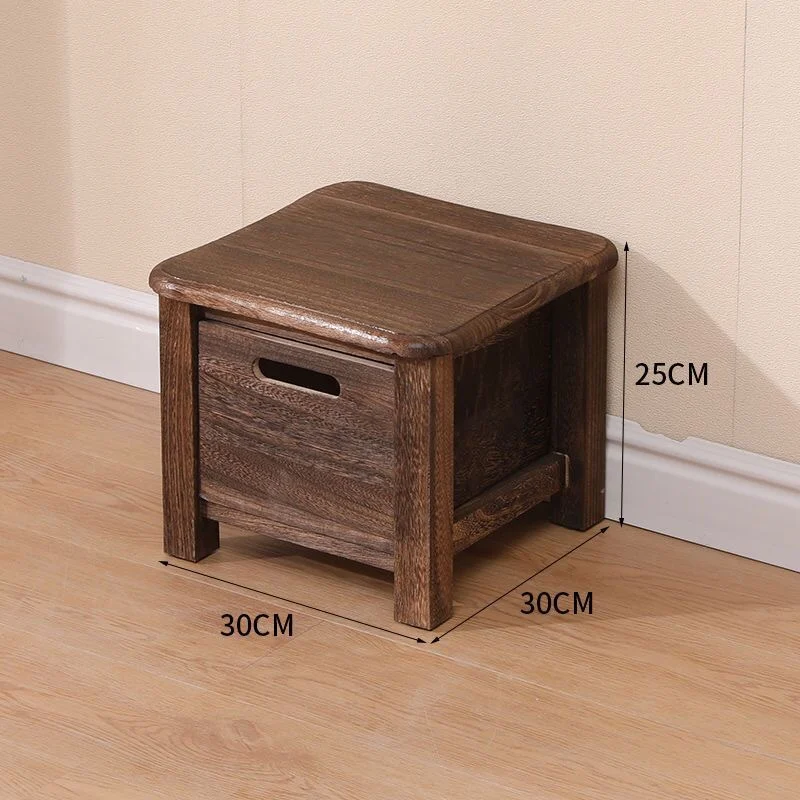 Modern Minimalist Solid Wood Stool Storage Stools Bedroom Bedside Table Multifunctional Furniture Shoe Changing Stool Footrest