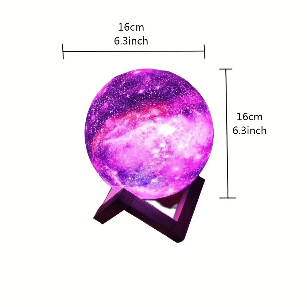 Led 3d Geprinte Starry Star Moon Lights 16 Kleuren Kleurrijke Oplaadbare Nachtlampje Home Decor Creatief Cadeau Usb Tafellamp