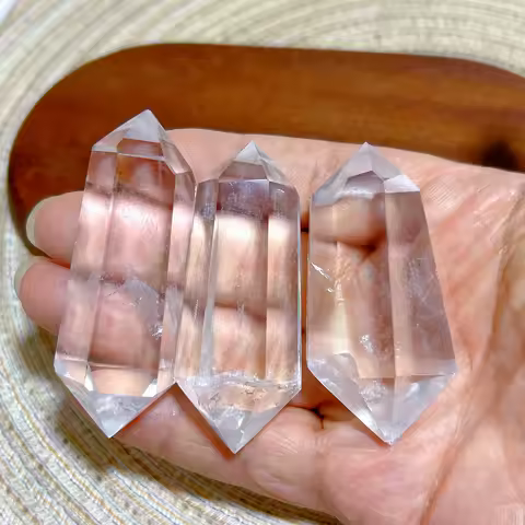 Healing Natural Brazil Crystals Clear Quartz Double Point Tower High Quality Ornament Home Decorations Room Decor Mineral Gift