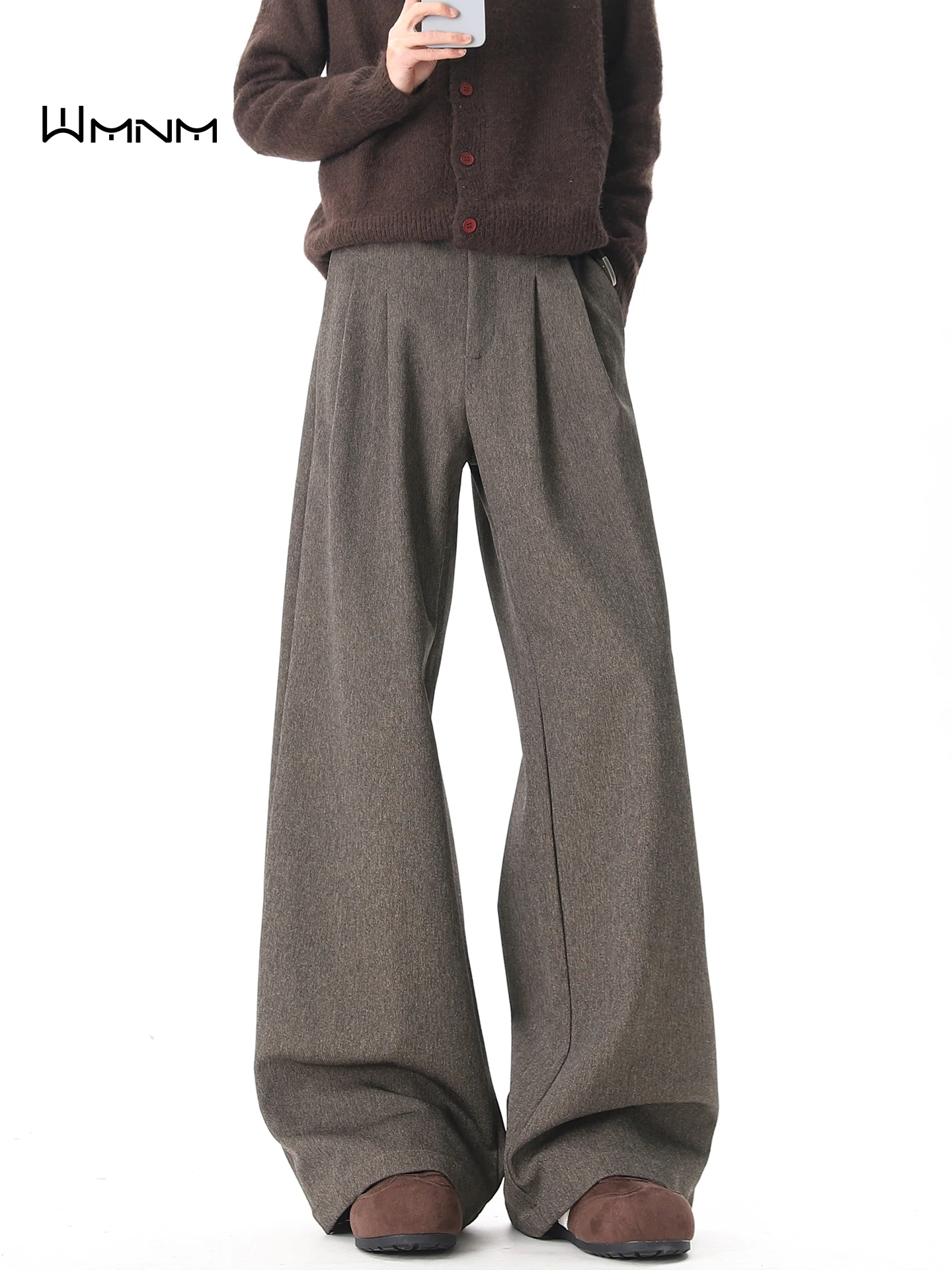 

Мужские зимние повседневные брюки прямого кроя в стиле ретро с плиссировкой, широкие, длинные, CleanFit, струящиеся, удобные, модные, прямого силуэта