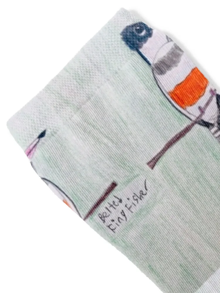 The Belted Kingfisher sketch Socks winter thermal New year's Christmas Running Socks For Men Women's