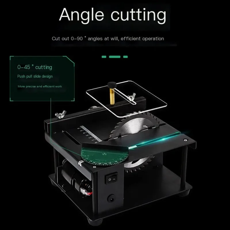 Imagem -05 - Micro Pequena Mesa Elétrica Saw Faça Você Mesmo Carpintaria Jade Elétrica Saw Grinder Precision Model Saw Multifuncional Pequeno Corte