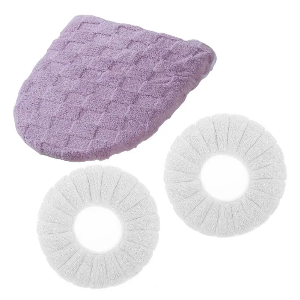 

Эластичный чехол на сиденье унитаза, комплект из 3 эластичных уплотнительных колец, теплый удобный аксессуар для ванной комнаты, универсальный круглый