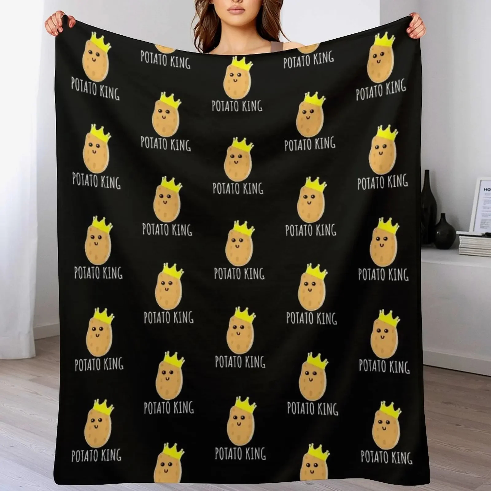 

Potato King - Funny Potato gift Throw Blanket Lightweight Warm Blanket for Indoor Outdoor Use