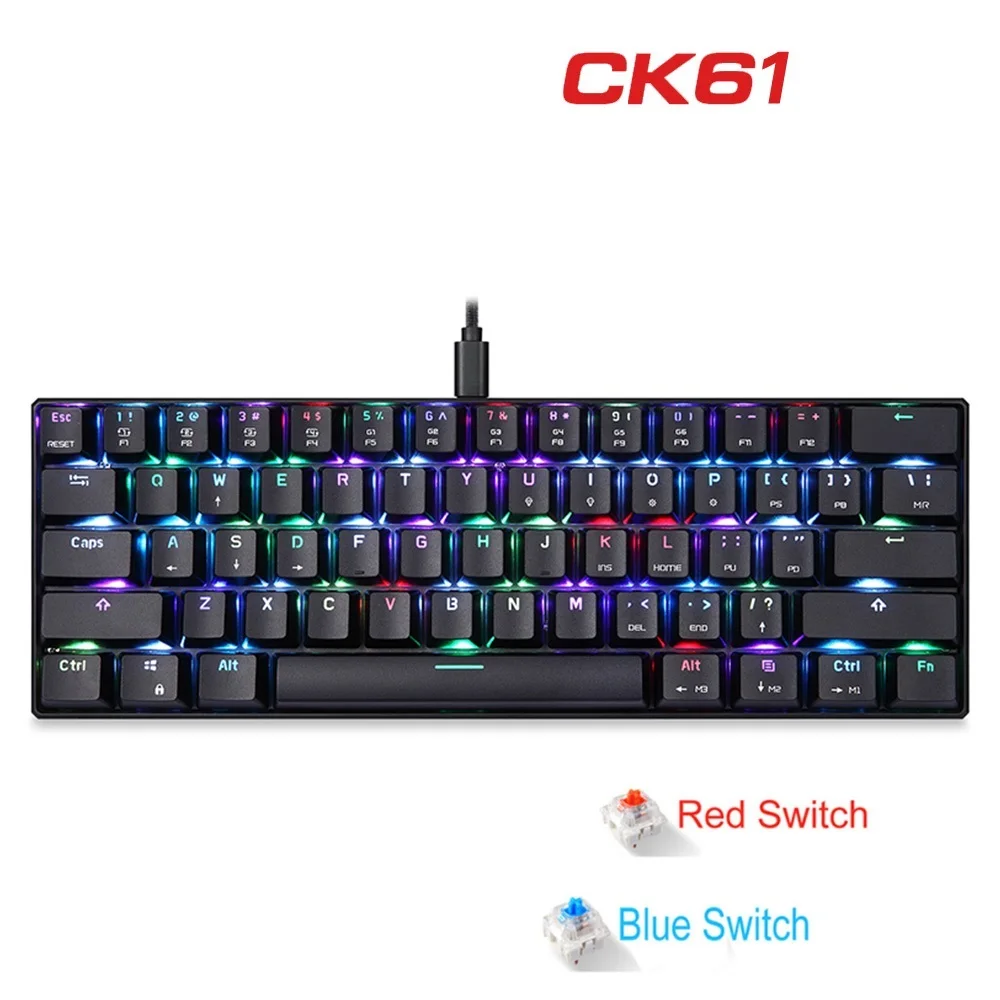 Top CK61 CK62 Mechanical Keyboard Russian English Gaming RGB Keyboards Speed All Anti-ghost Keys For Computer TV BOX Gamer