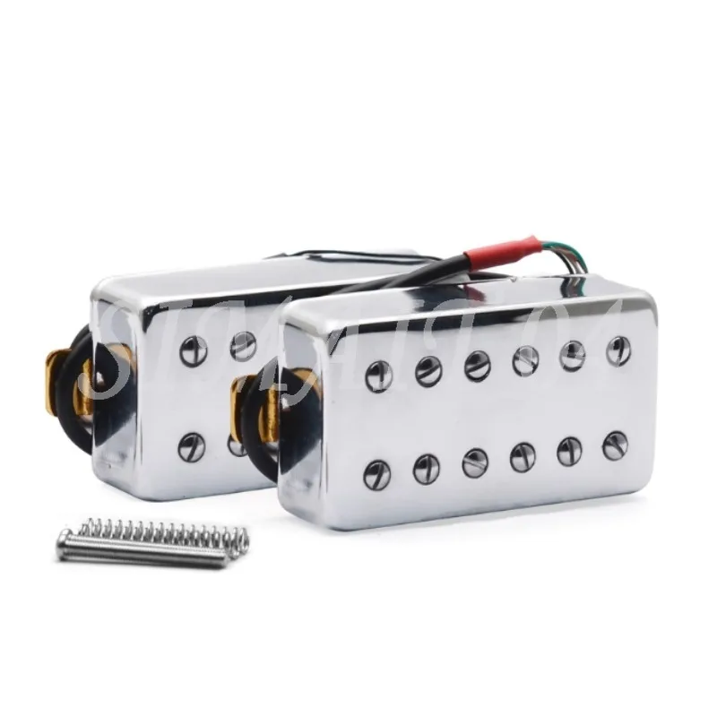 لاقط إطار سلكي مزدوج للجيتار الكهربائي، لاقط جيتار كهربائي فضي بدون إطار بستة أوتار #5