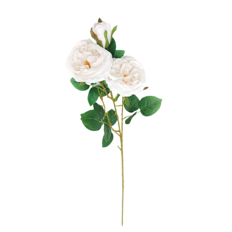 

Realistic Artificial Flower with Leaf For Wedding Bouquets Vase Flower Arrangements Bridals Shower Party Decoration