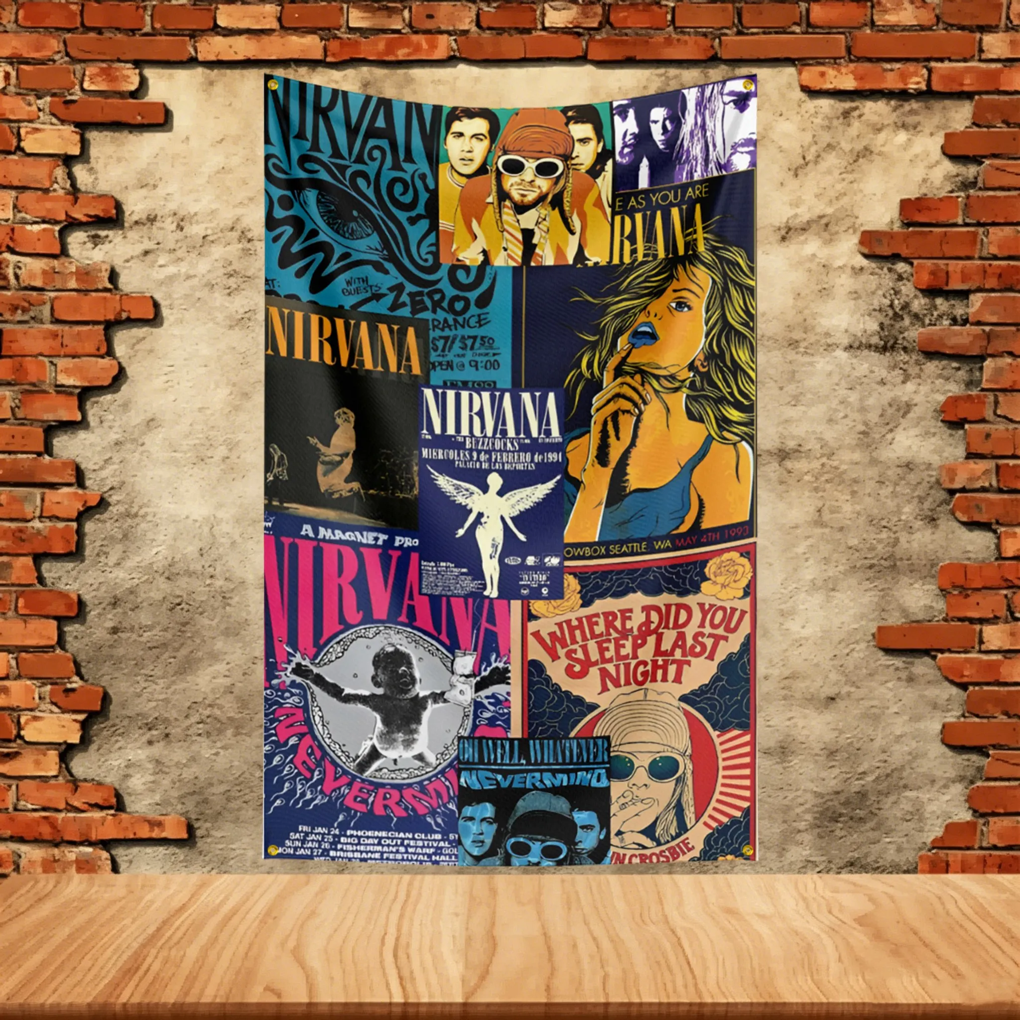 Music Band Flag 3x5ft for Nirvana Fans Banner Custom any Image Garage Bedroom Living Room Dorm Wall Hanging Decor Tapestry