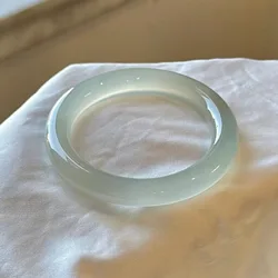 Lychee Jelly Agate Bracelet Women's White Moonlight Thin Round Strip Jade High Ice Through The Female Niche