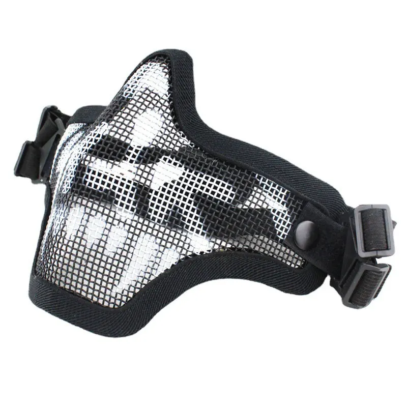 

Enhanced Skeleton Steel Mesh Half Face Mask Paintball Airsoft Breathable Face Protective Gear Tactical CAMO Decoration QG225S