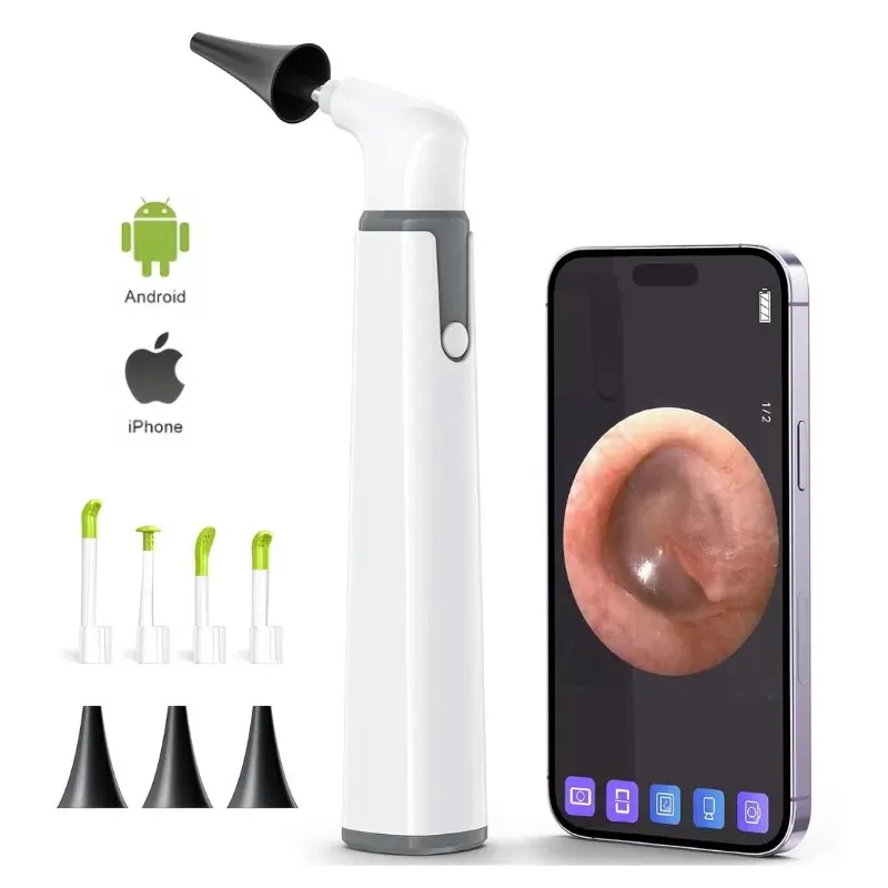 Colher de remoção de cera visual, endoscópio sem fio, Wi-Fi, otoscópio sem fio, imagem e vídeo, compatível com iOS e Android, 720p, 3,9mm