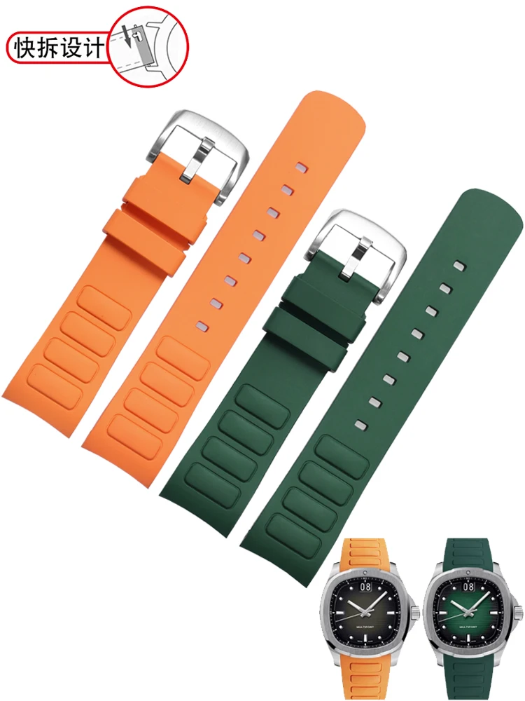 

Suitable for Mido M049 helmsman TV model M049526A series special curved rubber watch strap for men 22mm