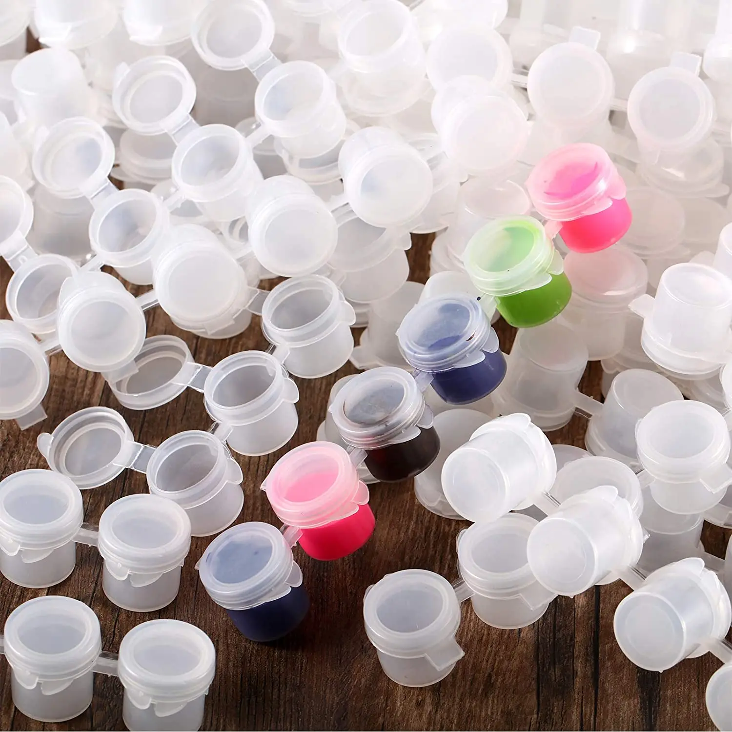 A42Z-50 Strips Empty Paint Pots 5 Ml Paint Pots Strips Storage Containers Painting Arts Crafts Supplies, 300 Pots In Total