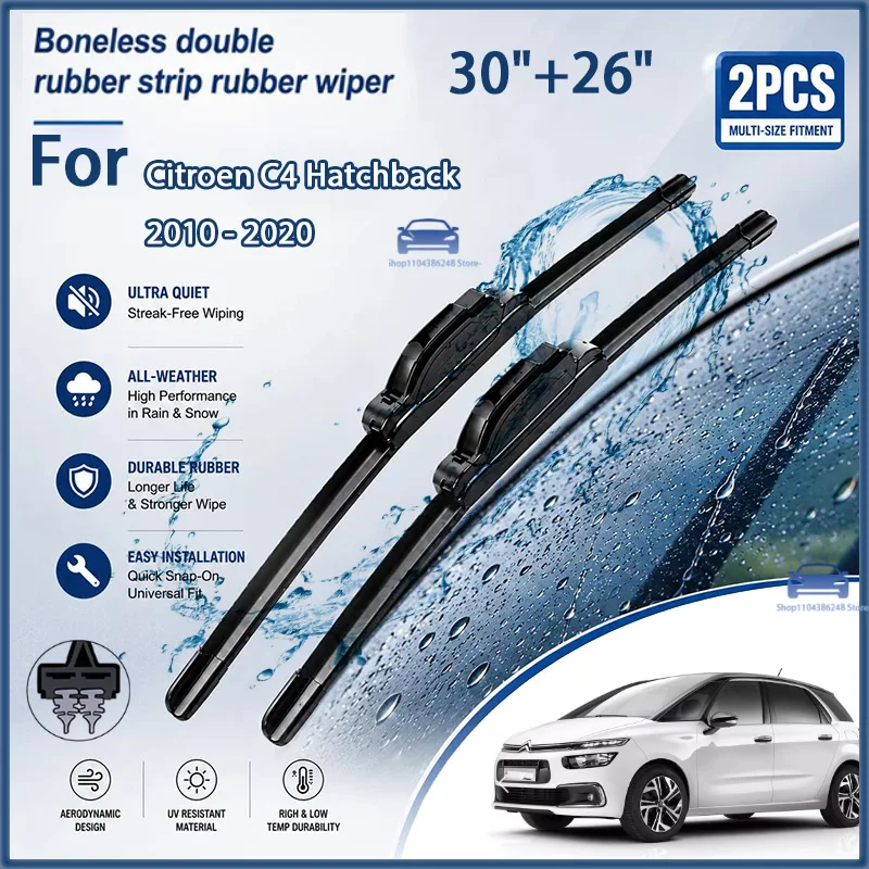 

Front Wiper Blades For Citroen C4 Hatchback 2010 - 2020 Windshield Windscreen Window Car Rain Brushes 30"+26" Modification parts