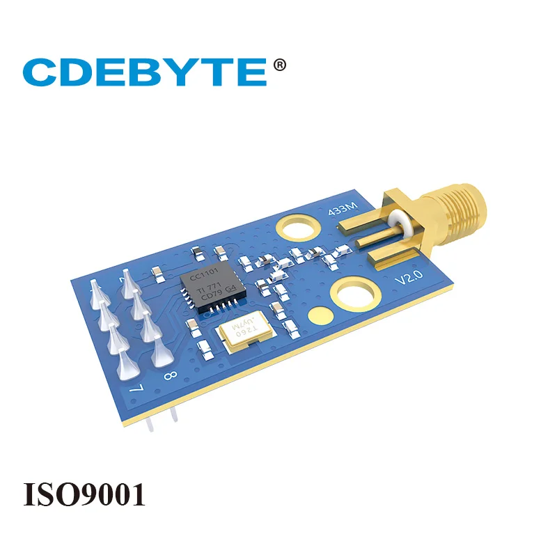 Ccc1101 rfモジュールE07-M1101D-SMA 433mhz 10dbm spi smd,SMA-K送信機受信機および受信バイト