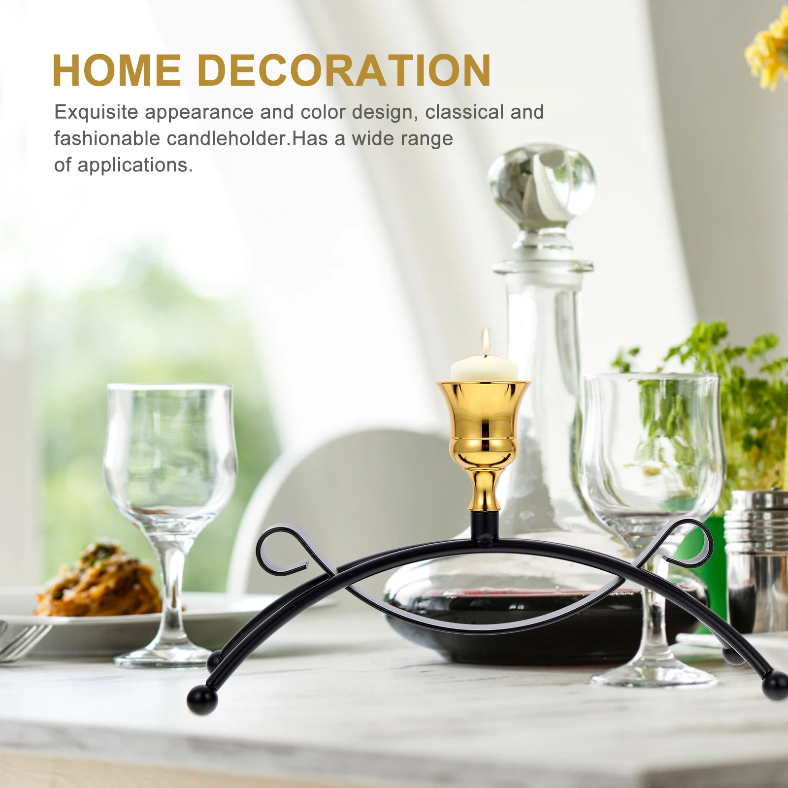 

2Pcs Vintage C Iron C Holder Holder Retro Iron St for Home Decor Wedding Party Classic Creative C