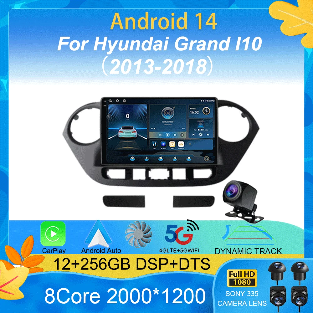 

Car Radio Android 15 for Hyundai Grand I10 2013-2018 Multimedia Player 2Din GPS Navigation Carplay Stereo DVD Head Unit Speakers