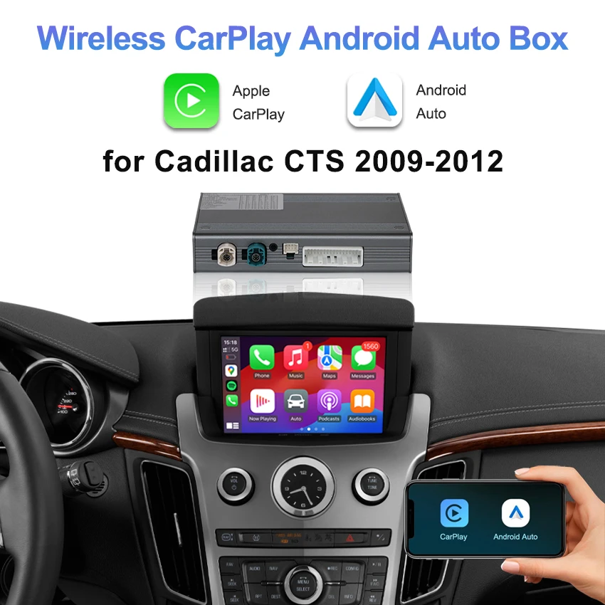 

Wireless CarPlay Android Auto for Cadillac CTS 2009-2015,OEM Screen Upgrad Radio DVD player Mirror Link AirPlay