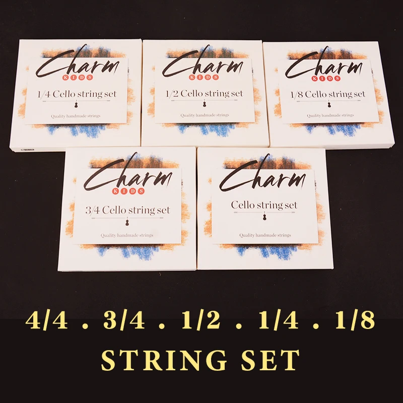 Xinghai Fuyin Charm Cello Strings Set A-D-G-C Steel Core Chrome Tungsten Wound Medium Tension Ball End Available in 4/4 to 1/8