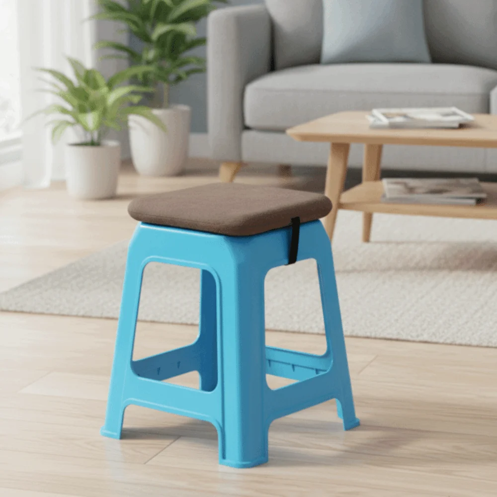 Universal Square Student Chair Cushion with Strap Slow Rebound Seat Cushion Velvet Fabric Surface Soft Butt Pad Home