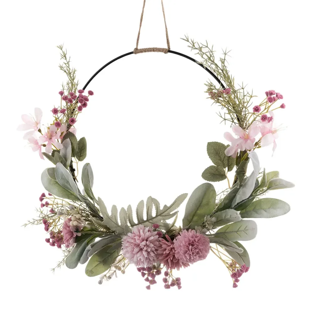 

Wreath Door Decor Front Wreaths Hanging Home Floral Valentines Artificial Summer Spring Easter Flower Outside Day Decorations
