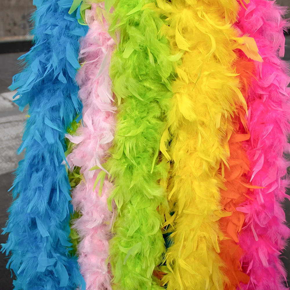 Natural Colorful Fluffy Turkey Feathers Marabou Boa 60g for Wedding Carnival Party Decor Shawl/Scarf Plumes Carfts Accessories