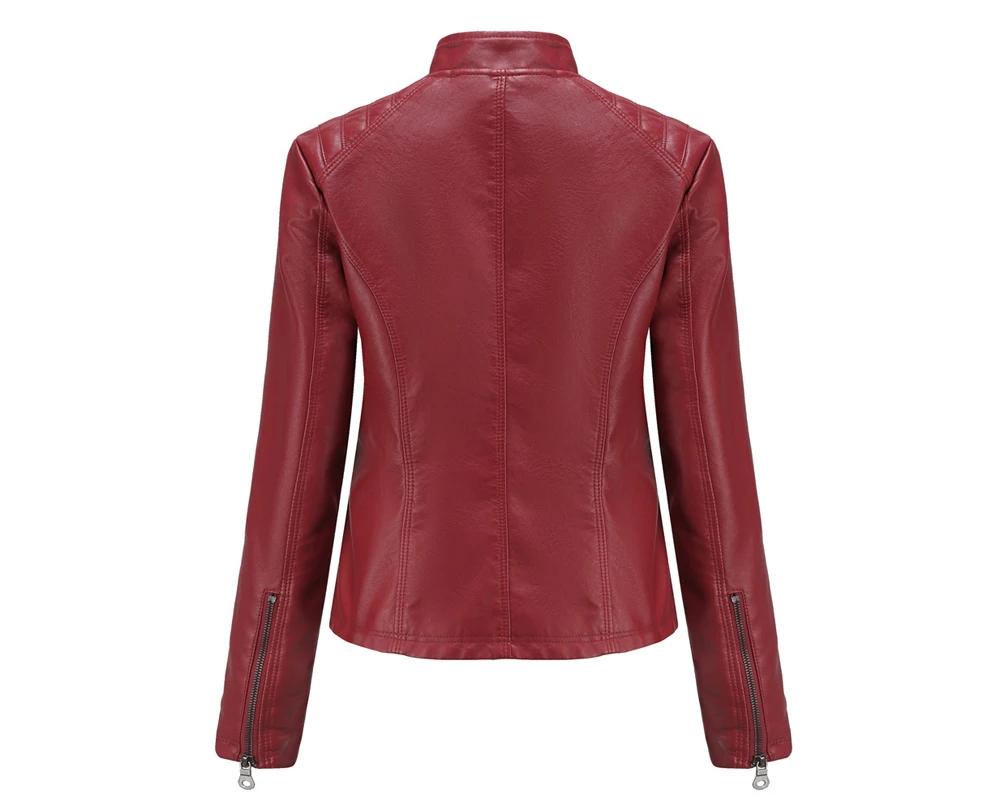 Autumn Winter Ladies PU Leather Jackets Outdoor Female Windproof Warm Jacket Fashion Girls Motorcycle Leather Jacket Clothing