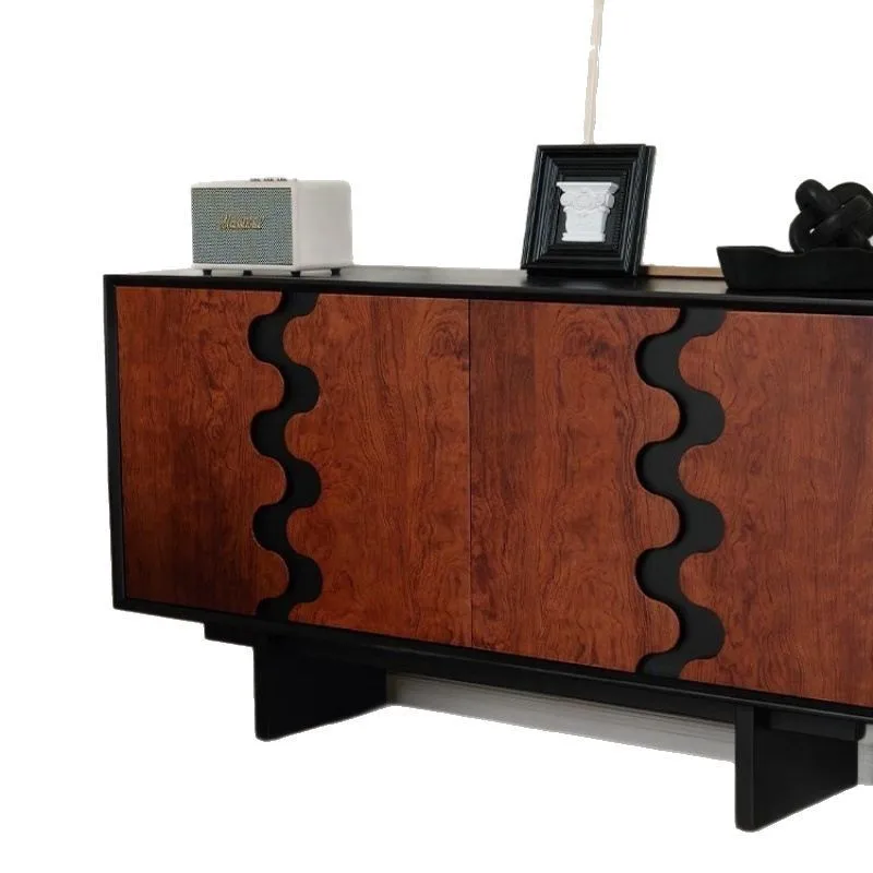 

French retro dining side simple medieval room storage bedroom modern chest cabinet with solid wood cabinet against the wall