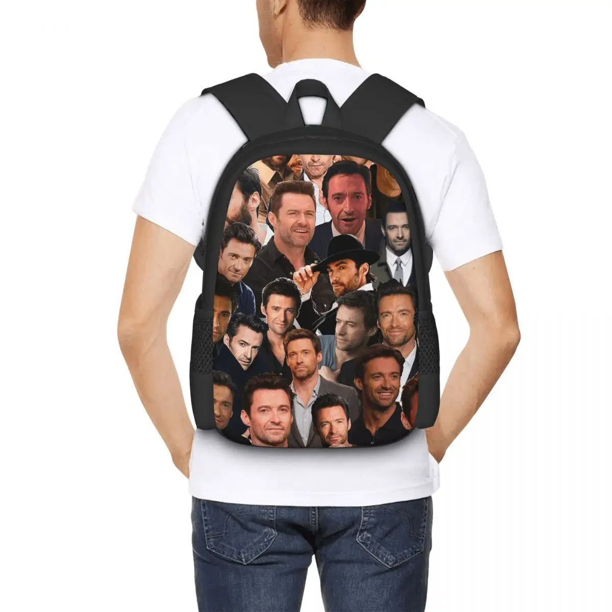 

Рюкзак для студентов с фотоколлажем Хью Джекмана, школьная сумка, походный рюкзак для путешествий, модная сумка для книг для мальчиков и девочек, сумки на плечо