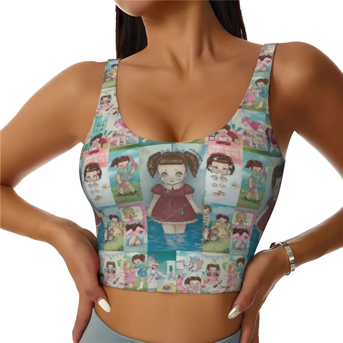 

Custom Martinez Melanie Sports Bra Women's High Impact Workout Yoga Crop Top