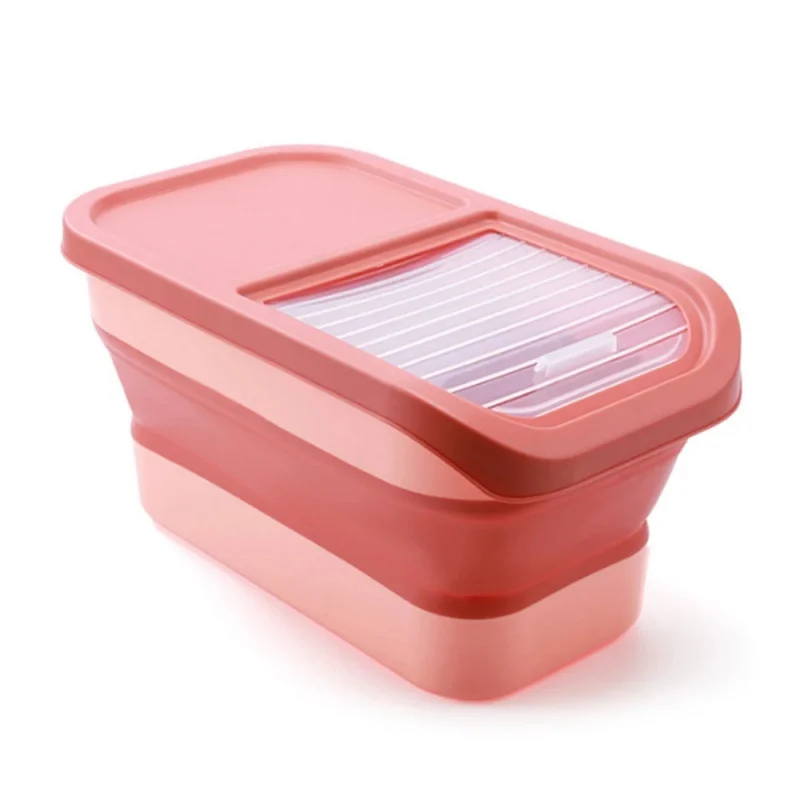 Container Colapsável para Armazenamento de Ração para Gatos e Cães 13/33LB, Caixa de Ração Seca com Tampas e Vedação Hermética para Armazenamento de Grãos e Arroz na Cozinha