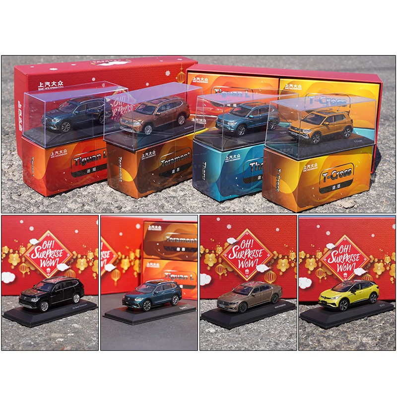 1:43 Original SAIC VW Set Touon Tiguan L Tukai Touyue Huion ID4 Gift Box Car Model